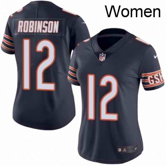 Womens Nike Chicago Bears 12 Allen Robinson Navy Blue Team Color Vapor Untouchable Limited Player NFL Jersey